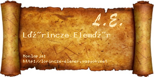 Lőrincze Elemér névjegykártya