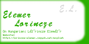 elemer lorincze business card